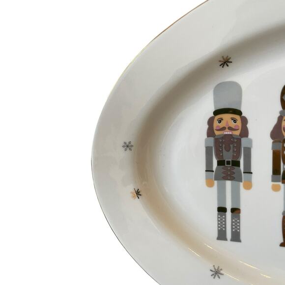 Christmas Nutcracker Soldier Serving Platter Tray 10x14 Oval Holiday New - Picture 5 of 10